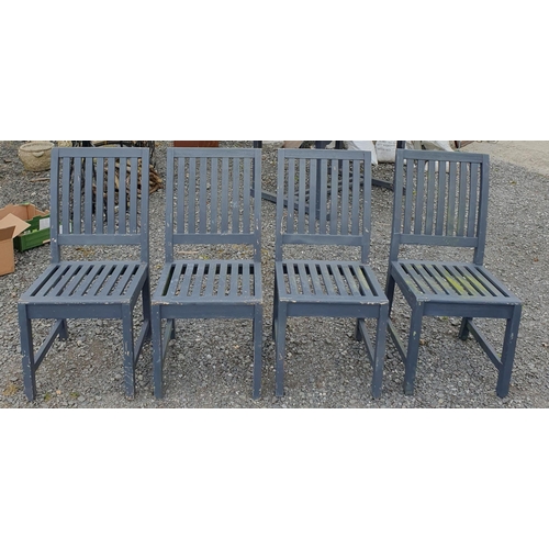 965 - A Painted Garden Table with 4 Timber Chairs.