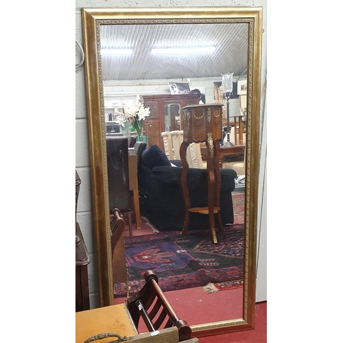 934 - A large rectangular Gilt Mirror. 163 x 82 cm approx.