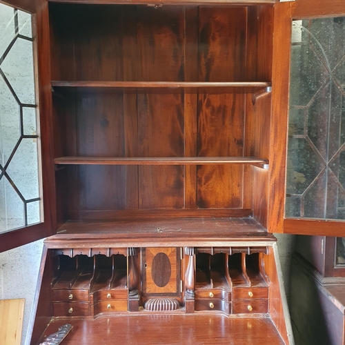 1007 - A late 20th Century Reproduction Book Case Bureau with a lovely fitted interior with hidden compartm... 