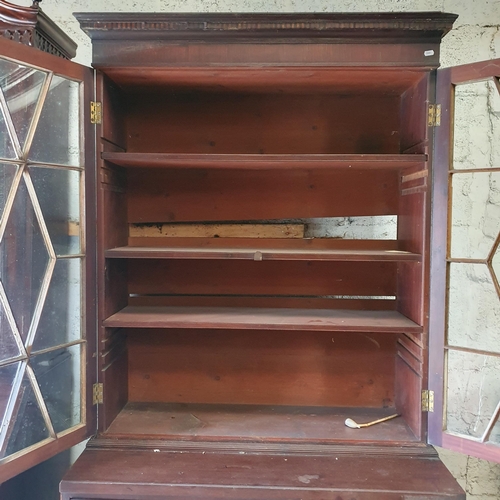 1010 - An Early 20th Century Bureau Bookcase along with a single door side Cabinet, both need repairs.