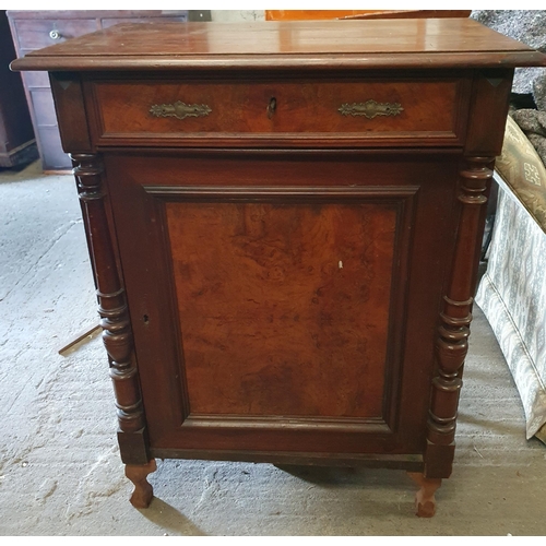 1010 - An Early 20th Century Bureau Bookcase along with a single door side Cabinet, both need repairs.