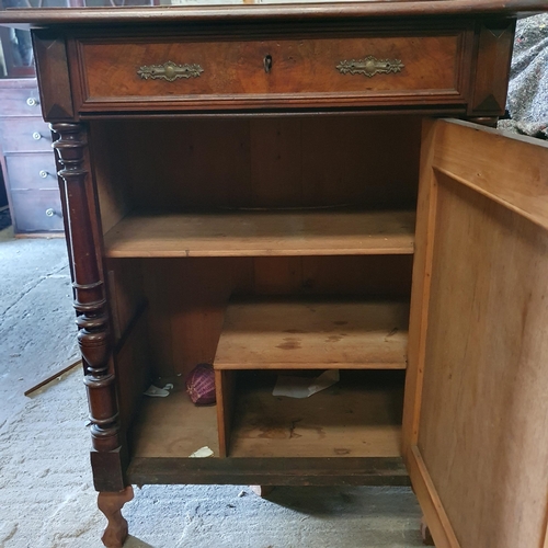 1010 - An Early 20th Century Bureau Bookcase along with a single door side Cabinet, both need repairs.