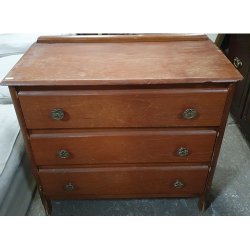 1014 - A Furniture group lot to include a neat sized Chest of Drawers, Dressing Table, Book Shelf, and Stan... 