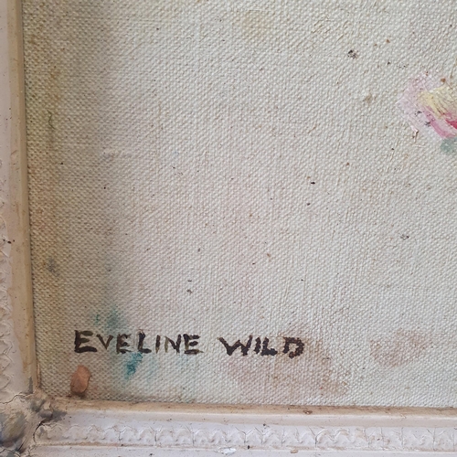 1018 - A Framed Still Life Oil on Board of a bouquet of Flowers. Signed LL Eveline Wild.