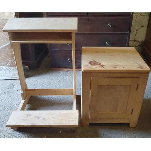 1022 - A Furniture group lot to include a Pine Church Kneeler, Pine Cupboard, Standard Lamp, four vintage S... 