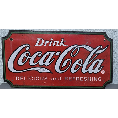 1025 - A good Coca Cola enamel Sign.