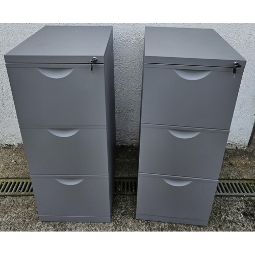 1026 - Two modern clean filing Cabinets with keys.