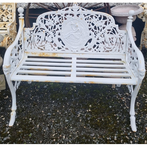 13 - A good cast Iron Bench with classical detail.