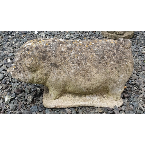 19 - A Reconstituted Stone Garden Statue of a Pig.
Height 26 cm approx.