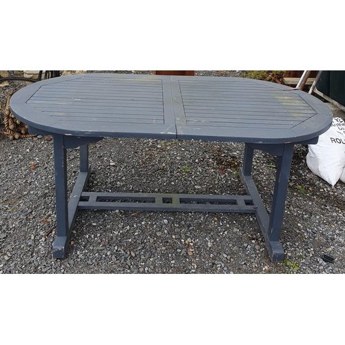 23 - A painted Timber Garden Table .
H 75 x L 180 x W 100 cm approx.