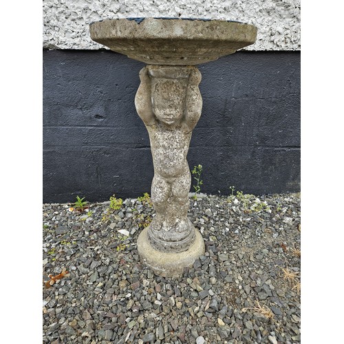 25 - A good stone bird Bath. H 76 x D 43 cm approx.