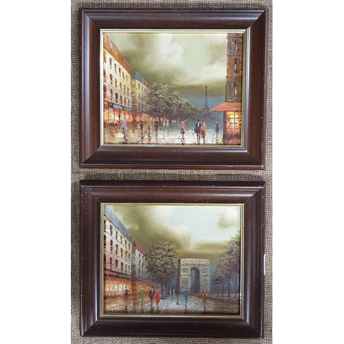 41 - Two 20th Century Oils of Parisian scenes signed H Costello.