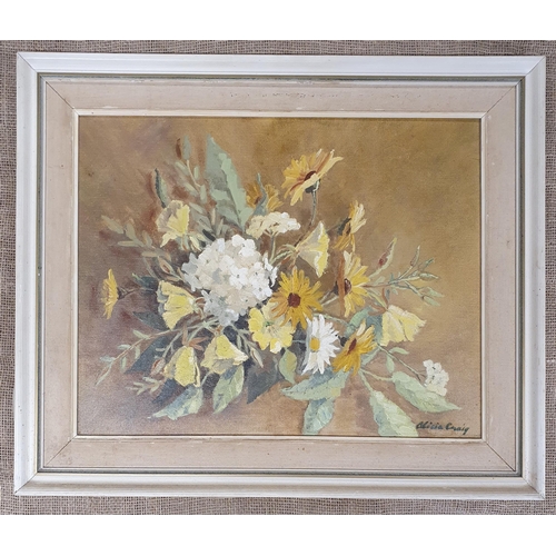 48 - Alisia Craig. A 20th Century Oil on Canvas still life of Spring flowers. 40 x 50 cm approx.