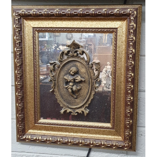 50 - Two decorative Mirror Plaques. 45 x 39 cm approx.