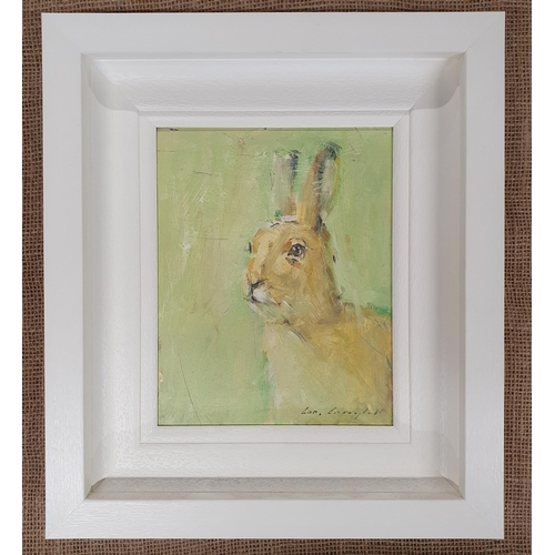 70 - Con Campbell (Irish). Irish Hare. An Oil on Board, signed LR with a frame size 40 x 35 cms approx.