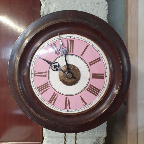 71 - A 19th Century Postman's Clock with weights and pendulum.