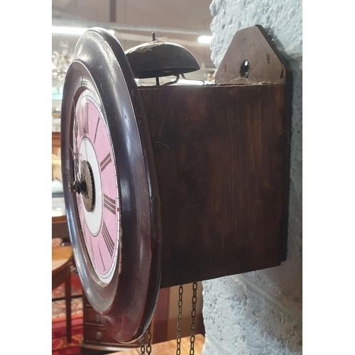 71 - A 19th Century Postman's Clock with weights and pendulum.