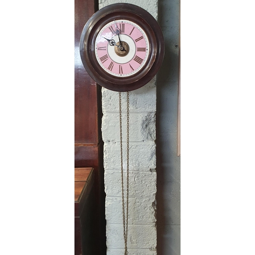 71 - A 19th Century Postman's Clock with weights and pendulum.