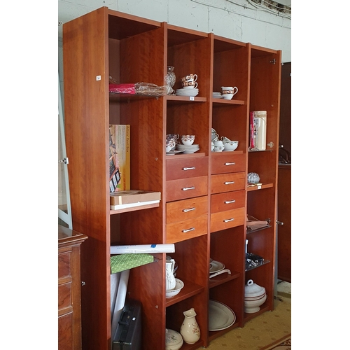 78 - A large modern Display Cabinet with glass doors and drawered centre. W 170 x D 40 x H 208 cm approx.