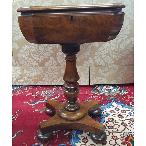 105 - A Fantastic early 19th Century Mahogany and Veneered Work Table with fitted interior on turned suppo... 