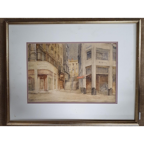 122 - A late 19th early 20th Century Watercolour of a street scene by Irene Welburn. 32 x 46 cm approx.