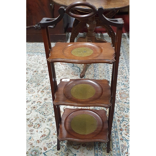 127 - A 19th Century Fold up cake Stand with baize top.
H 75 x W 28 x D 23 cm approx.