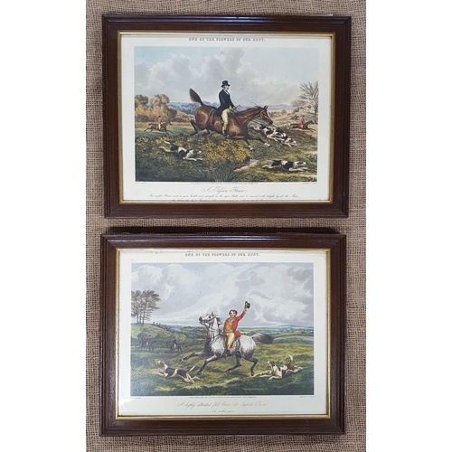 150 - Three good coloured Hunting Engravings from Raftery's Pub in Galway. H 30 x W 37 cm approx.