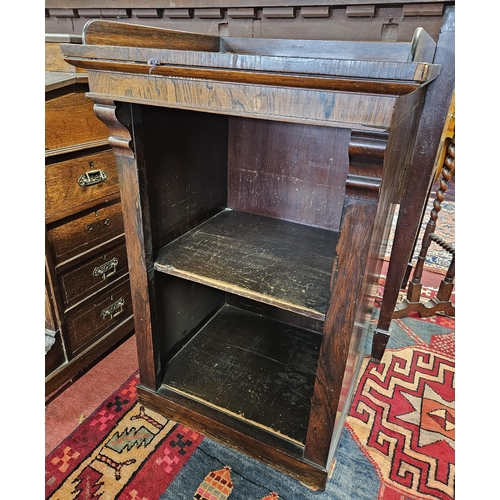 155 - A 19th Century Rosewood and veneered open side Cabinet with gallery top.