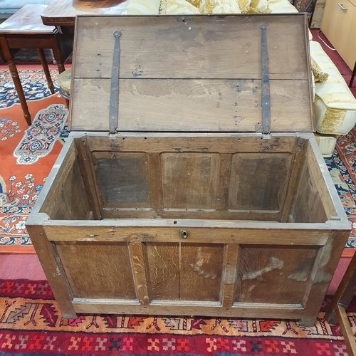 173 - A 19th Century Oak Coffer with triple panel front.
94 x 51 x H 54 cm approx.