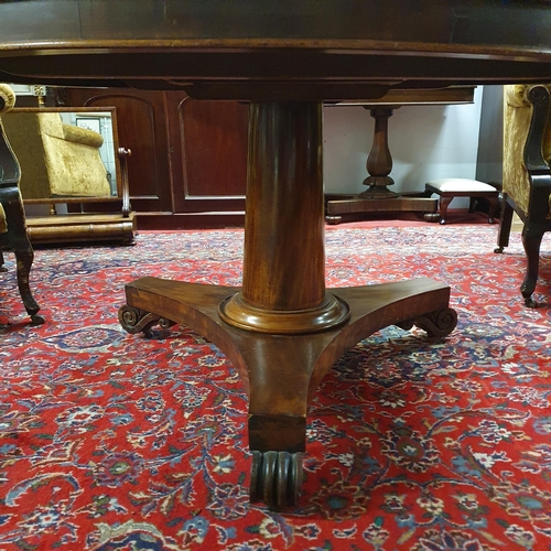 178 - A good early to mid 19th Century circular Centre Table with flame grained sunburst top on platform b... 