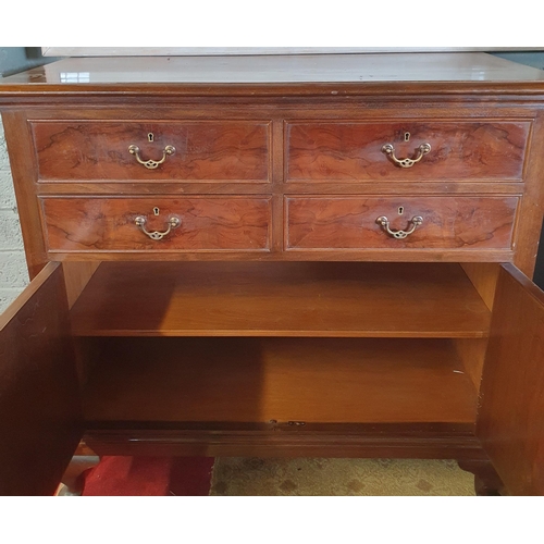 189 - Of good quality. A 20th Century Walnut and Veneered Chest Cabinet on cabriole supports. 106 x 55 x H... 