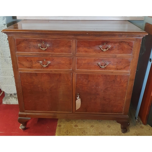 189 - Of good quality. A 20th Century Walnut and Veneered Chest Cabinet on cabriole supports. 106 x 55 x H... 