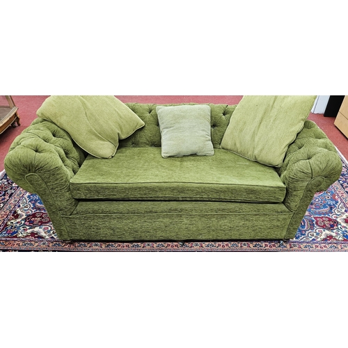 192 - Almost matching to lot  417; A good 19th Century three seater Chesterfield with olive green upholste... 