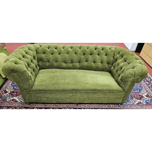 192 - Almost matching to lot  417; A good 19th Century three seater Chesterfield with olive green upholste... 