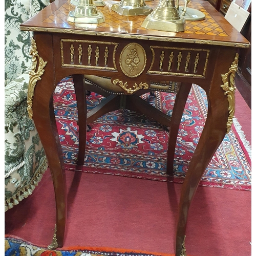 199 - A good pair of Continental style Rosewood and Veneered Side Tables with lattice work veneered top an... 