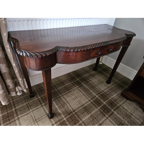 219 - A good 19th Century Mahogany single drawer Side Table with serpentine and rope edge outline on squar... 