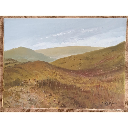 39 - K Lawrence, Oil on Canvas 'The Lake District' unframed and signed LR, 30 x 40 cm approx.