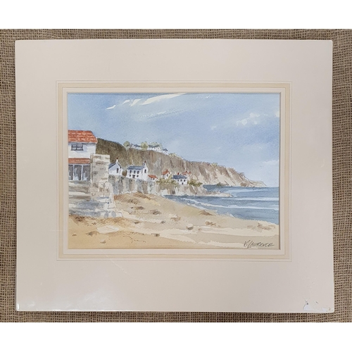 61 - K Laurence. A 20th Century Watercolour of a beach scene, unframed and with a slip signed. 38 x 45 cm... 