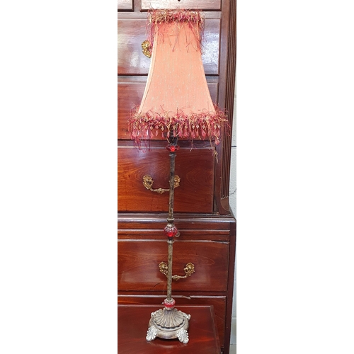 74 - A modern table lamp with frilly Shade. H 70 cm approx.