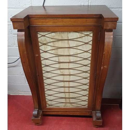 477 - A good Regency style Mahogany Pier Cabinet with brass grill front single door. 61 x 41 x H 99 cm app... 