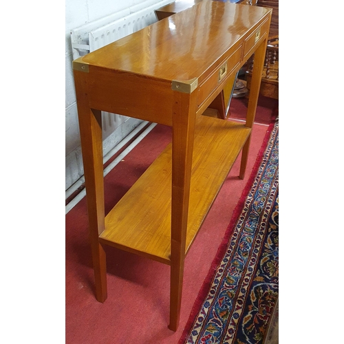 478 - A good Art Deco style twin drawer side Table as new. 100 x 30 x H 87 cm approx.