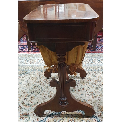 492 - A fantastic 19th Century Mahogany rectangular work Table on reeded side supports and stretcher base.... 