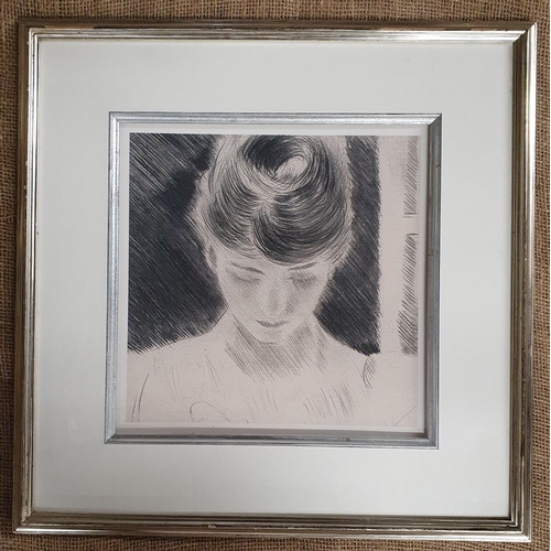 499 - A 20th Century Print of a pensive Girl. Originally purchased in a luxury 5 star hotel auction from t... 