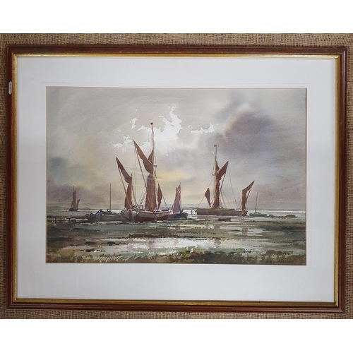 509 - Keith Burtonshaw, a 20th Century Watercolour of boats in full sail, signed LR. 36 x 53 cm approx.