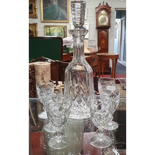 537 - A good set of six Waterford Crystal Port Glasses with a Waterford Decanter.