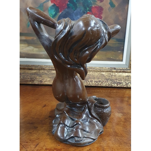 544 - A Bronzed Figure of a nude Woman. H 19.5 cm approx.