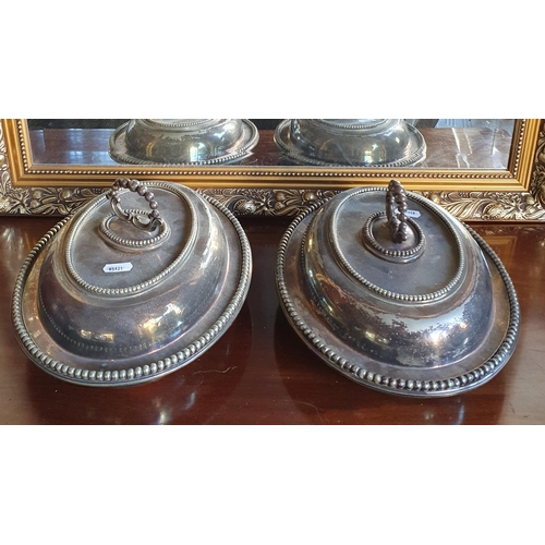 180 - A pair of 19th Century Silver plated Tureens along with a group of African Plaques and a Lamp.