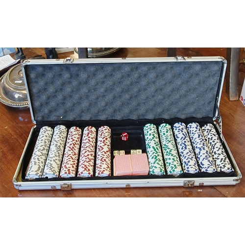 184 - A cased set of poker Chips along with a Tower hand steamer and a Silver Crest ultrasonic Cleaner.