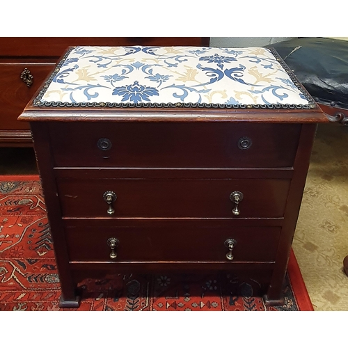 190 - An Edwardian Mahogany piano Stool with twin base drawers under lift up lid and upholstered seat. 54 ... 