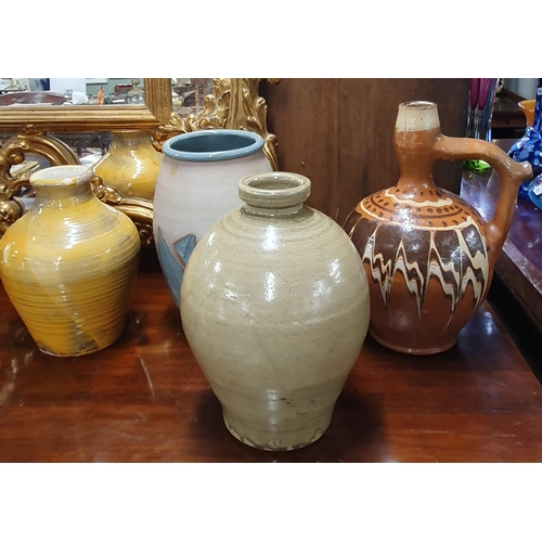 209 - A good quantity of Stoneware Vases. Tallest being 28 cm approx.